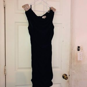 Formal Navy  Blue Scrunchie Dress